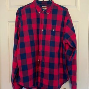 Dark Pink & blue causal long sleeve button down